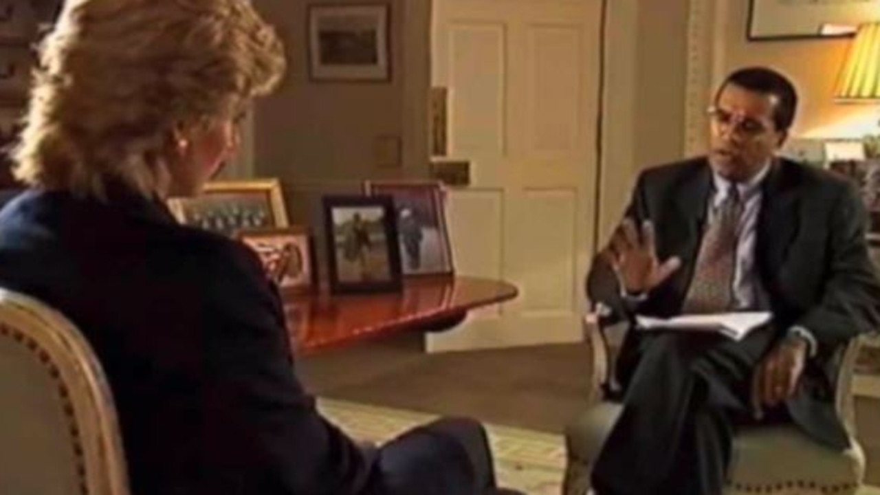 Princess Diana during her 1995 interview with Martin Bashir. Picture: BBC