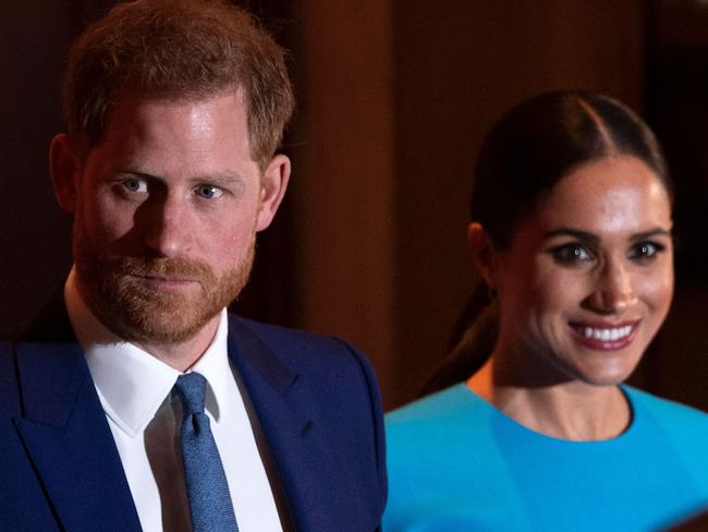 Royal sources are concerned about Prince Harry and Meghan Markle’s plans to attend the Queen’s Platinum Jubilee in 2022. Picture: AFP