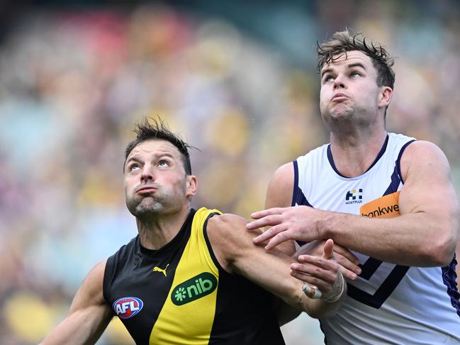 Sean Darcy is able to take on the bigger ruckmen who Jackson tends to struggle against. Picture: Daniel Pockett/Getty Images.