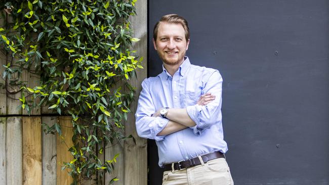 Victorian Liberal senator James Paterson near his home in Melbourne. Picture: Aaron Francis