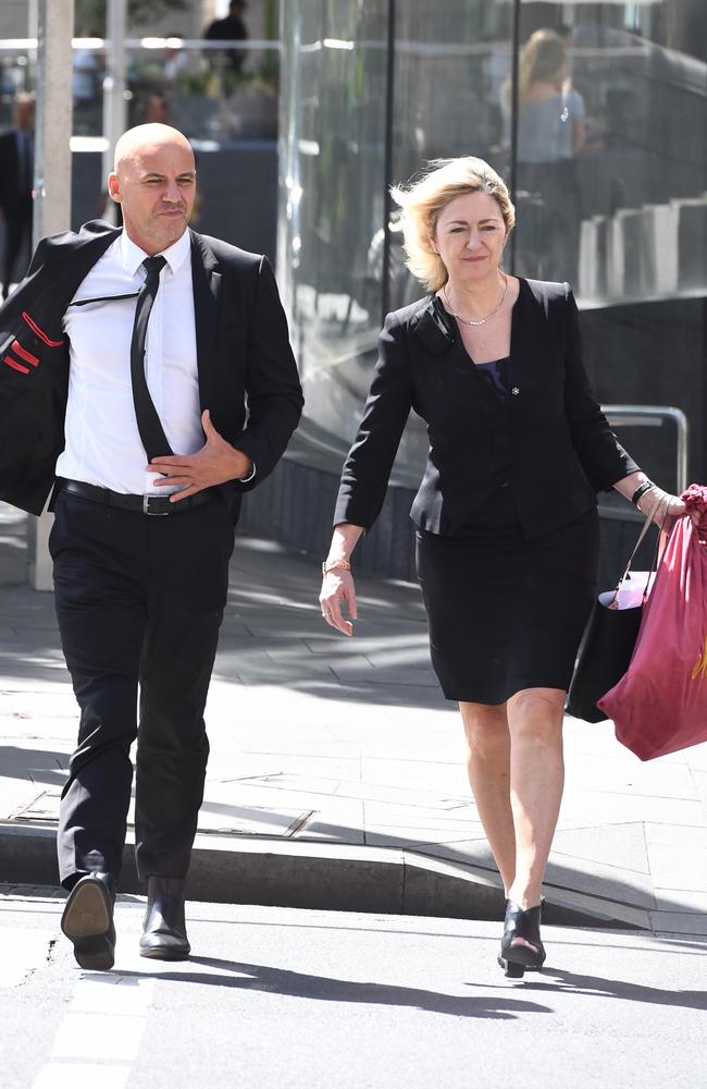 Gary Jubelin and his barrister Margaret Cunneen SC outside court. Picture: AAP/Peter Rae