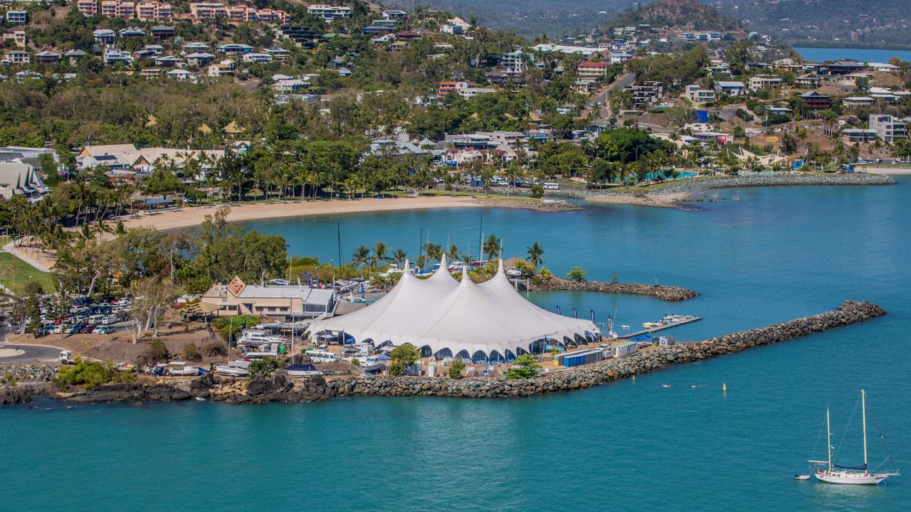 The Airlie Beach Festival of Music boasts stunning ocean views from almost every one of its 15 venues, including the main tent at Whitsunday Sailing Club. Picture: Supplied