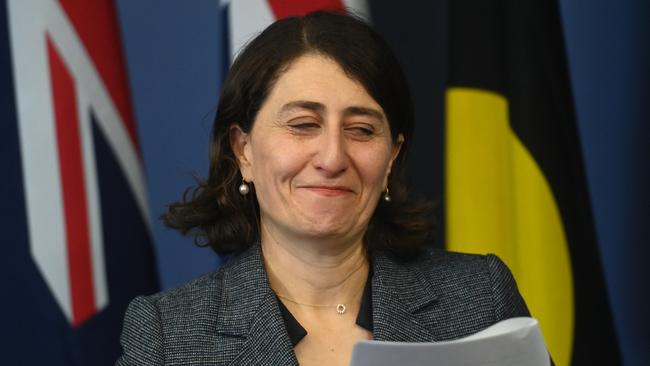 Senior Liberals say a move into federal politics for Premier Gladys Berejiklian is unlikely given the ongoing ICAC investigation. Picture: NCA NewsWire / Jeremy Piper