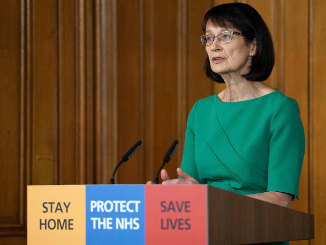 Deputy Chief Medical Officer for England, Jenny Harries, speaks to the media. Picture: AFP