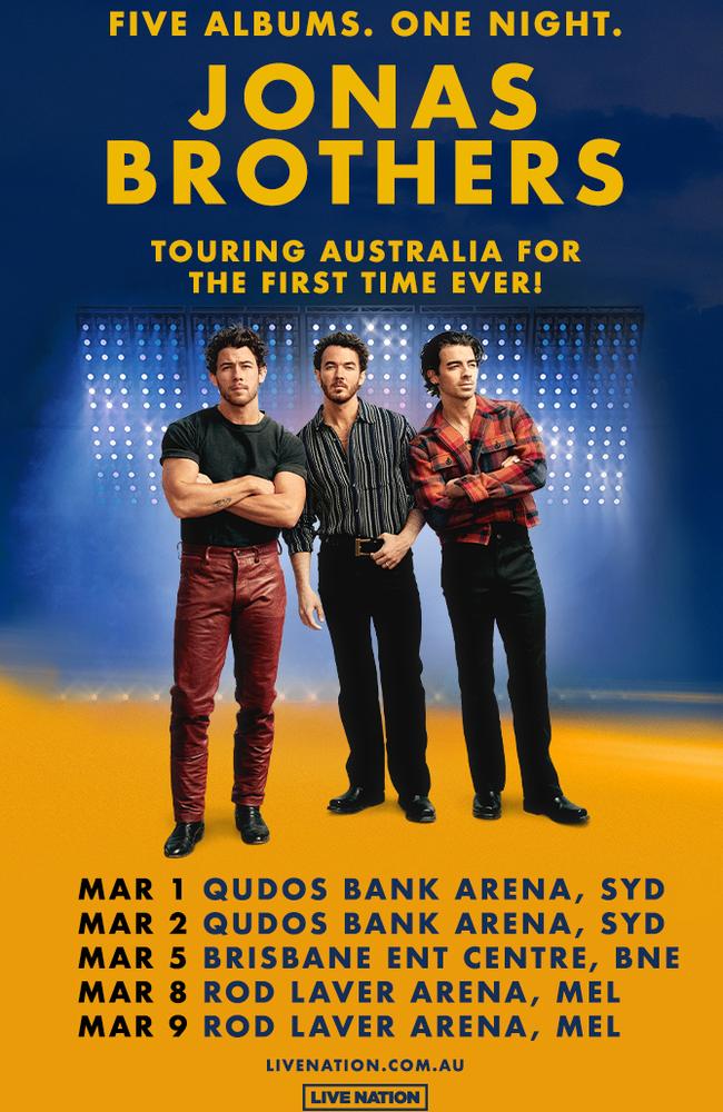 Jonas Brothers will visit Sydney, Brisbane and Melbourne on their Aussie tour.