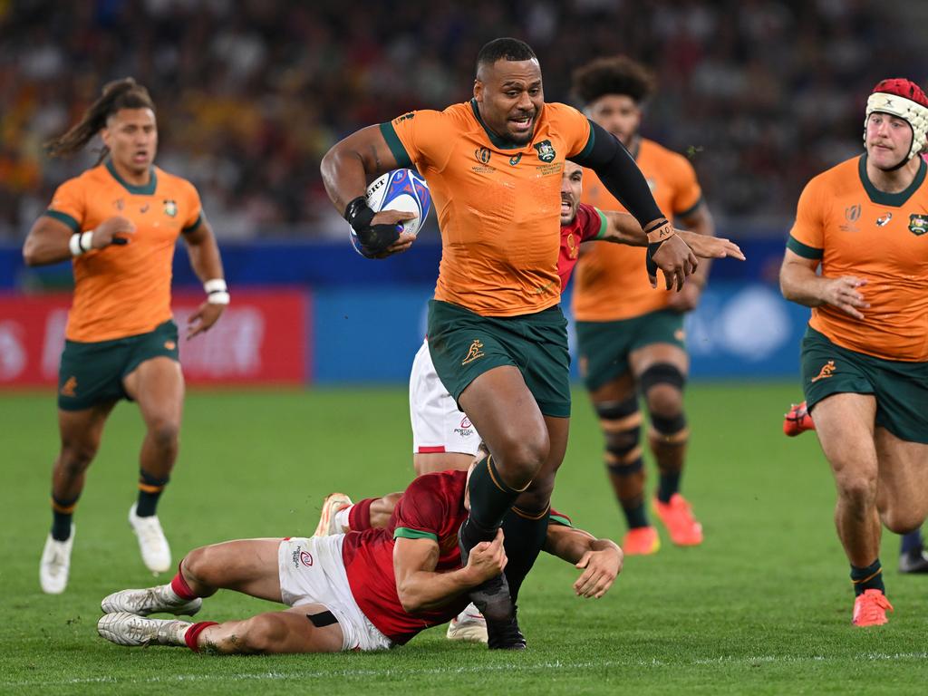 Samu Kerevi has been recalled by the Wallabies – but has been overlooked for a starting role. Picture: Getty