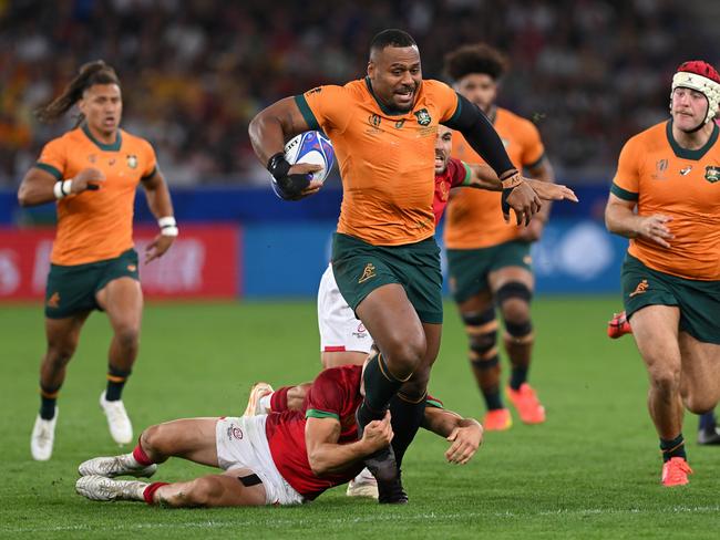 Samu Kerevi has been recalled by the Wallabies – but has been overlooked for a starting role. Picture: Getty