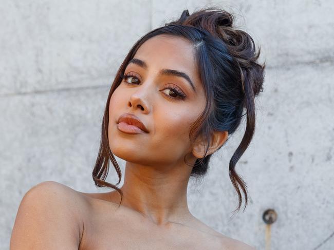 DAILY TELEGRAPH, MAY 16, 2023.Former Miss Universe, Maria Thattil, pictured at Fashion Week in Sydney today. Picture: David Swift