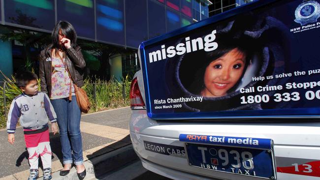 Rista’s siblings Andy and Alfa Chanthavixay look at a taxi ad aiming to help find out what happened to her.