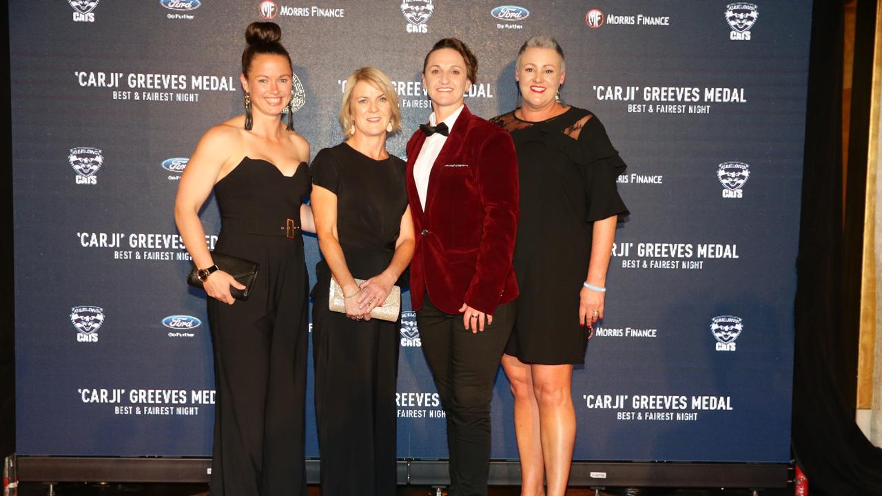 Krysta Wood, Danielle Burdack, Alisha Habib and Julie Habib. Carji Greeves red carpet arrivals. Picture: Peter Ristevski