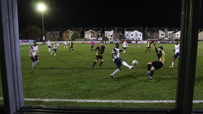 A few fans watched from free as Spurs took on Marine FC in their backyard