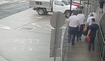 CCTV footage of Bo Moran being carried out of Wollongong Hospital. Picture: Supplied