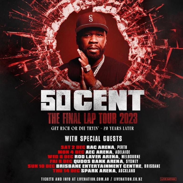50 cent will tour Australia in December as part of his ‘Final Lap’ tour. Picture: Instagram