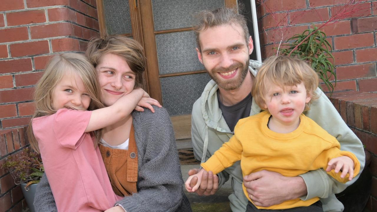 TOGETHER: Riley Lowe, Aquilla Lowe, Nick Lowe, and Ciaran Lowe lost all their possessions in a house fire, but they still have each other. Picture: Kenji Sato