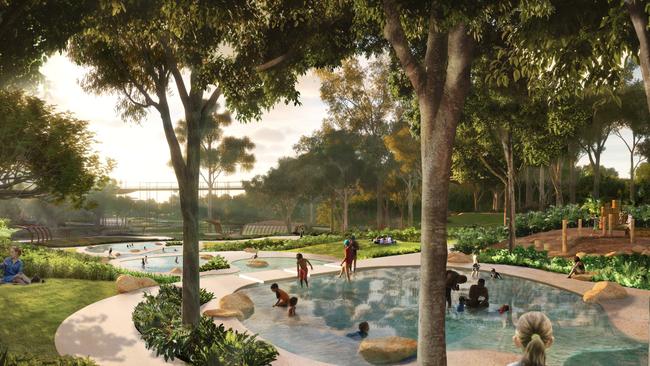 A proposed rock pool at the Victoria Park redevelopment. Picture: Supplied.