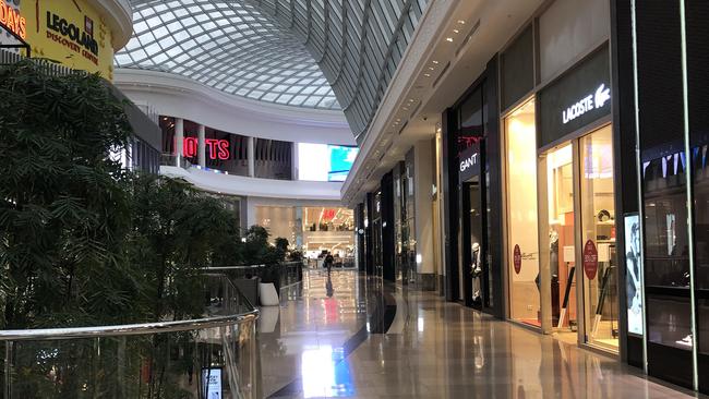 Melbourne's giant shopping mall Chadstone has been empty in the wake of coronavirus lockdowns. Picture: Christine Lacy