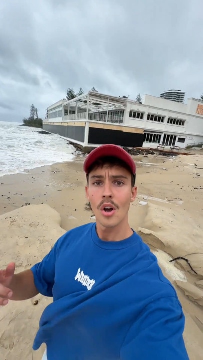 Influencer Noah Johnstone shows the aftermath of cyclone Alfred on his account