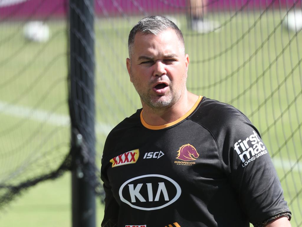 Anthony Seibold at Broncos training.