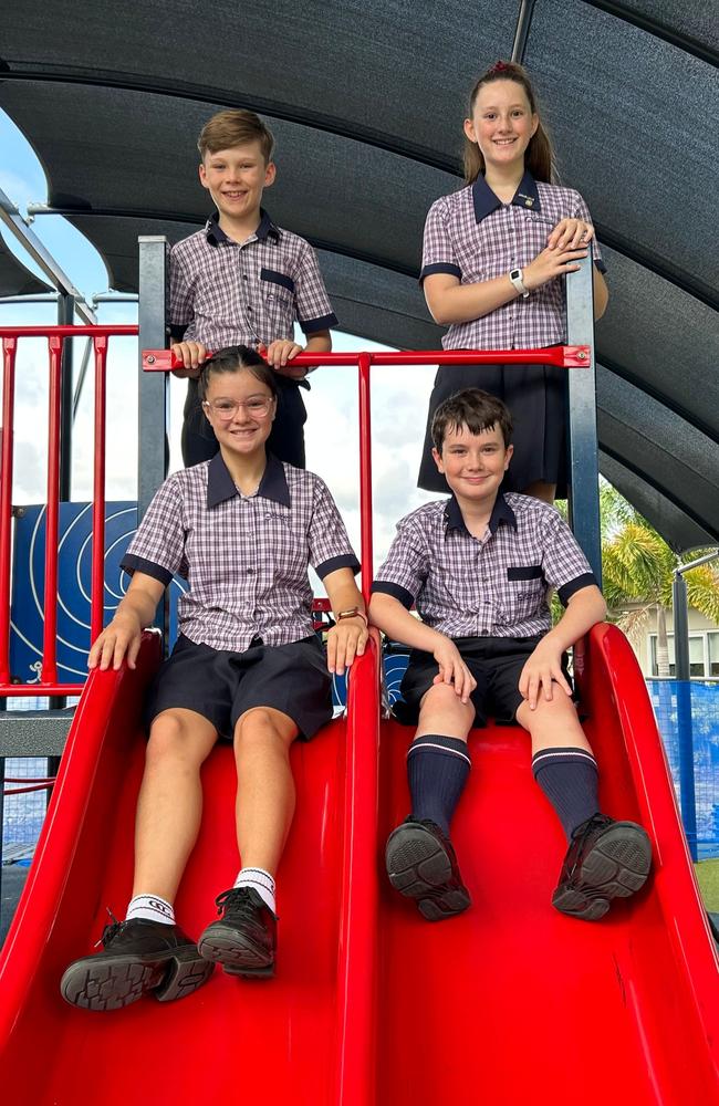 Genesis Christian College school captains Ethan, Ava McCarthy, Stella Williamson, Elijah Edwards Picture: Contributed