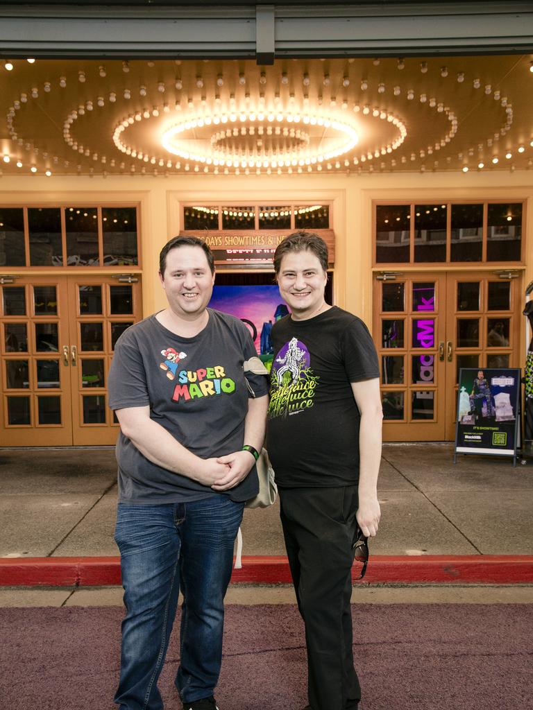 Lucas Ivkovicand Kristian Fletcher on the Green Carpet for the Queensland Premiere of Ã&#146;BeetlejuiceÃ&#147; at Warner Brothers Movie World on the Gold Coast. Picture: Glenn Campbell