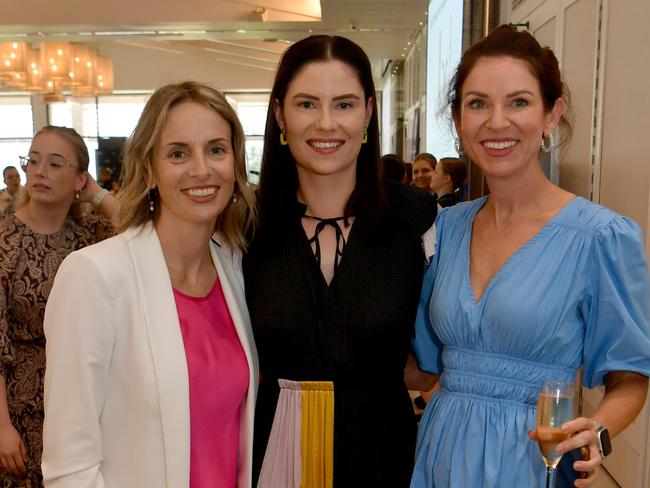 Andrea Hughes, Rhi Heyboer and Fiona Higgins at a Women’s Day function in 2024. Picture: Evan Morgan