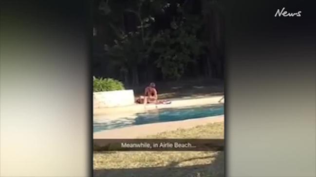 Woman caught shaving legs in public pool