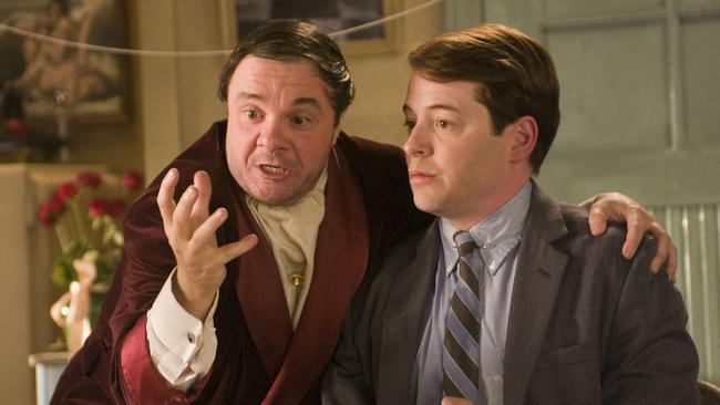 Nathan Lane as Max Bialystock, left, and Matthew Broderick as Leo Bloom reprising their roles from Mel Brooks' Broadway hit, The Producers. in the movie musical version. Picture: Andrew Schwartz.