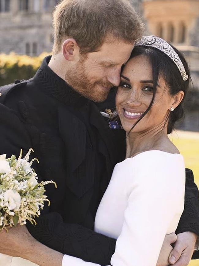 Prince Harry and Meghan Markle on their wedding day. Picture: Netflix.