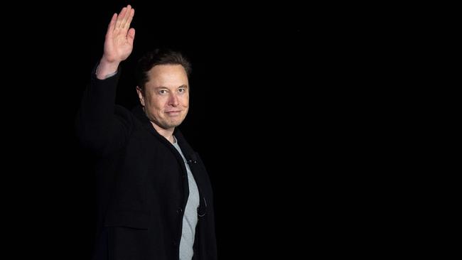 Elon Musk gestures as he speaks during a press conference at SpaceX's Starbase facility in South Texas. Picture: Jim Watson/ AFP.