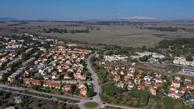 An aerial view of Katsrin city, an Israeli settlement in the Golan Heights. Picture: AFP.