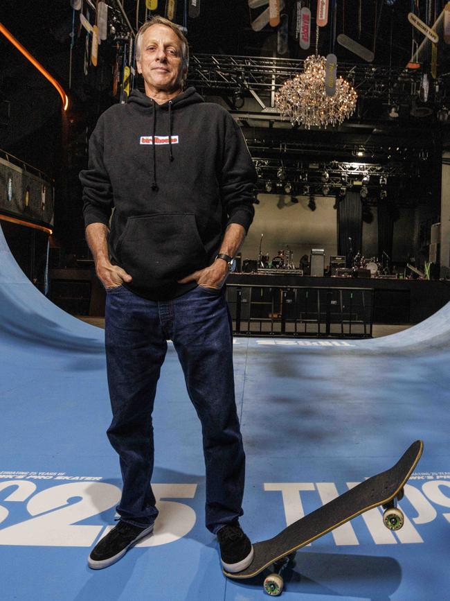 Tony Hawk will be among 12 athletes from his Birdhouse team to skate at the Fortitude Music Hall on Saturday. Picture: Glenn Hunt