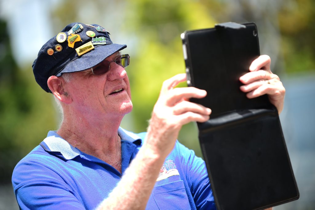 Bruce Warrell, who has used Sunlander since the 1950s, at Nambour train station where the Sunlander stopped for the final time after 61 years of service, en route to Brisbane from Cairns. Photo: Iain Curry / Sunshine Coast Daily. Picture: Iain Curry