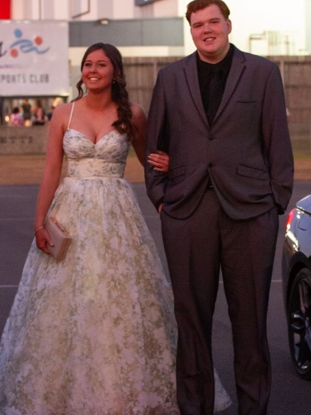 Paige Harris and Daniel Banks at the 2023 Bundaberg State High School Formal.