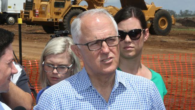 Malcolm Turnbull at the Toowoomba Second Range crossing, Toowoomba. Picture: Steve Pohlner