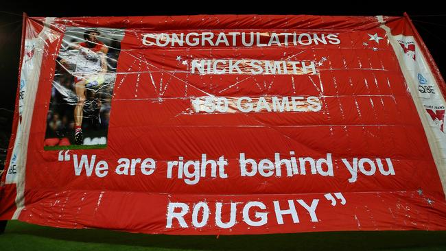 Sydney shows it support for Jarryd Roughead. Picture: Wayne Ludbey