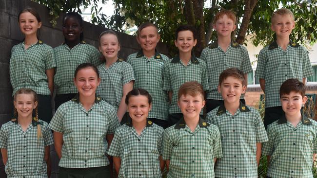 Westside Christian College school captains and primary school representatives. Front Row (L-R): Giselle, Claire, Isabel, Hendrik, Oscar, Dominic. Second Row (L-R): Esther, Abuk, Charlotte, Jack, Jordan, Daniel, Lachlan. Picture: Supplied