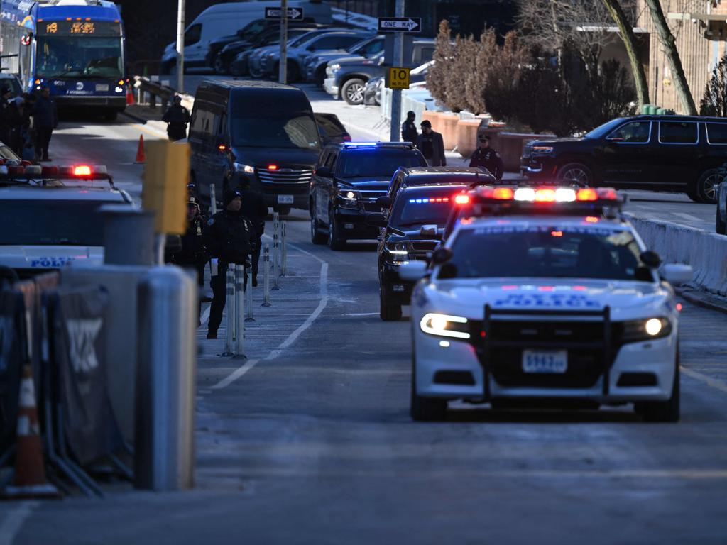 The motorcade of former US president Donald Trump leaves the Manhattan federal court after his defamation trial was cancelled. Picture: AFP