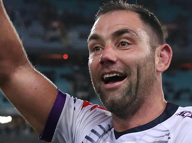 SYDNEY, AUSTRALIA - OCTOBER 25: Cameron Smith of the Storm celebrates after winning the 2020 NRL Grand Final match between the Penrith Panthers and the Melbourne Storm at ANZ Stadium on October 25, 2020 in Sydney, Australia. (Photo by Cameron Spencer/Getty Images)