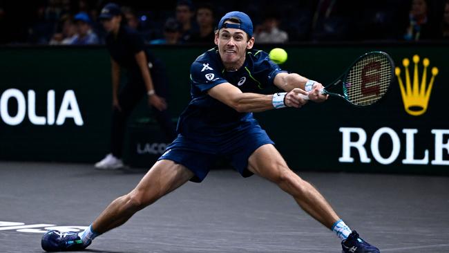 Australia's Alex De Minaur at the Paris Masters. Photo by JULIEN DE ROSA / AFP.