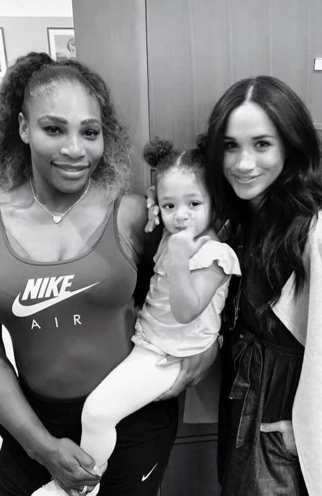 The first episode featured retired tennis ace Serena Williams, pictured with her daughter and the Duchess. Picture: Instagram