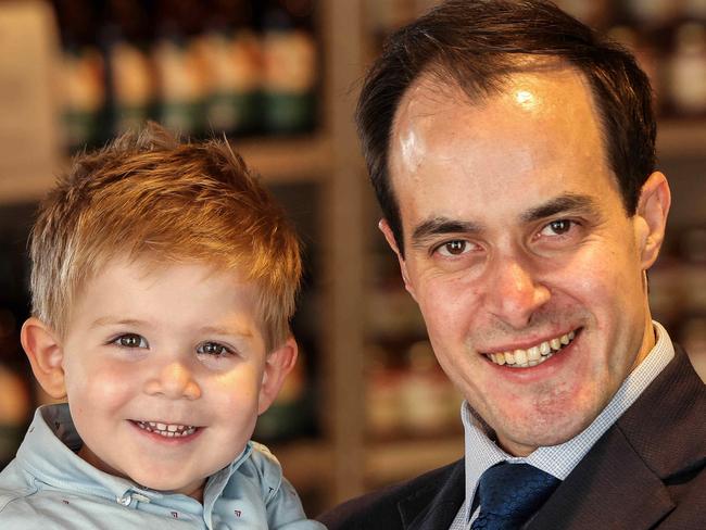 NEWS ADVNew Liberal leader Vincent Tarzia, wife Charissa Tarzia and son Leonardo age two at Mercato Image/Russell Millard Photography