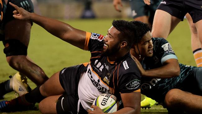 The proliferation of driving maul tries has not been confined to the northern hemisphere with Brumbies hooker Folau Fainga’a one of Super Rugby’s leading tryscorers. Picture: Getty Images