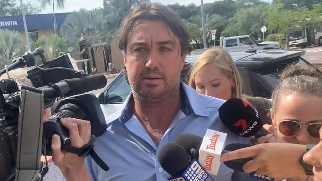 Outback Wrangler star Matt Wright, 43, arrives at Darwin Local Court on Wednesday, November 30, 2022. Picture: Sierra Haigh