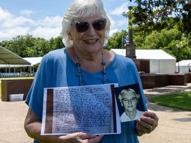 Jill Flett holding a picture of her mother, Mary Bland. Picture: Pema Tamang Pakhrin