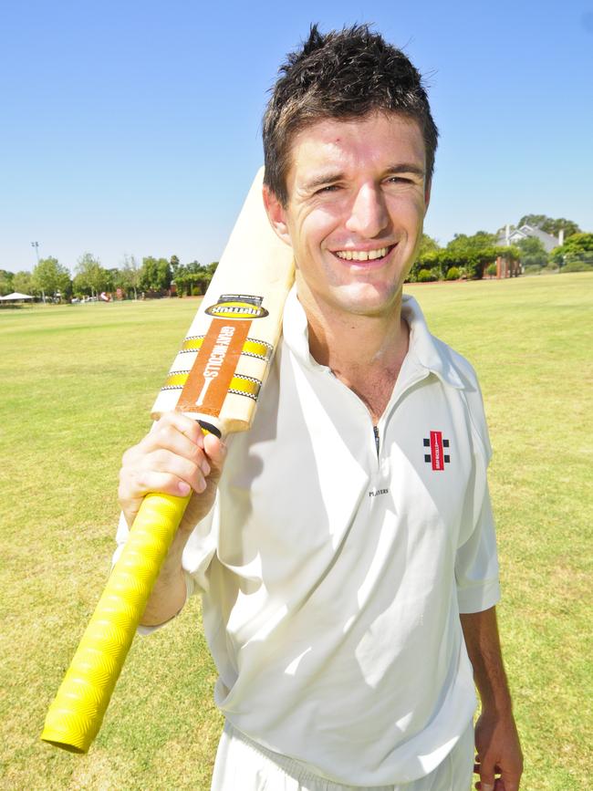 Former Norwood coach, now Port assistant, Nathan Bassett, pictured in 2009, is a keen cricketer and has played many seasons at Kensington since retiring from the Crows. Picture: Sam Wundke