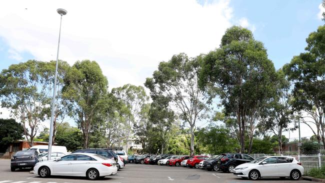 The existing Civic Park carpark at Pendle Hill could transform into a multi-storey carpark. Picture: Angelo Velardo