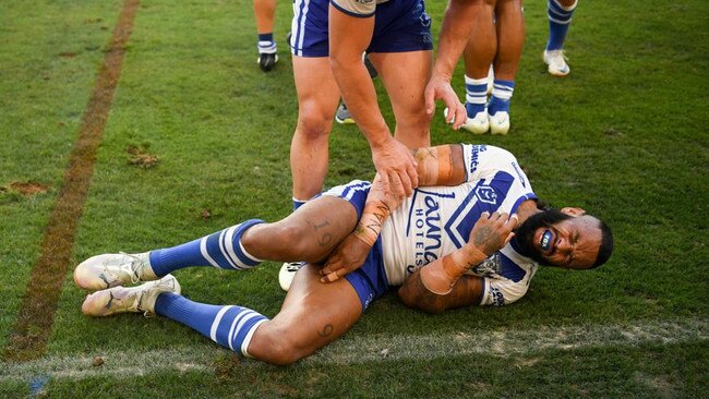 Josh Addo-Carr came off at half-time against Parramatta and did not return. Picture: NRL Imagery