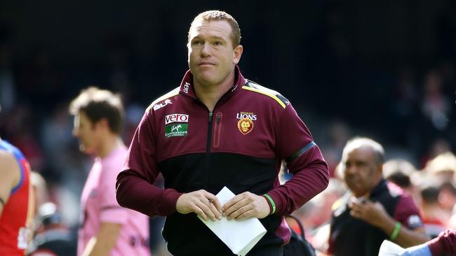 Justin Leppitsch might have coached his final game at the Brisbane Lions. Picture: George Salpigtidis