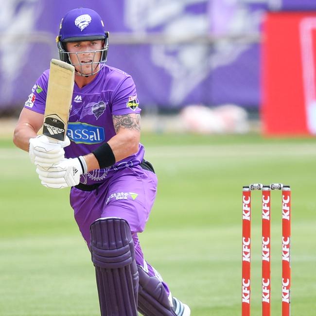 Ben McDermott during the BBL match against the Sydney Sixers. Picture: AAP/DAVID MARIUZ