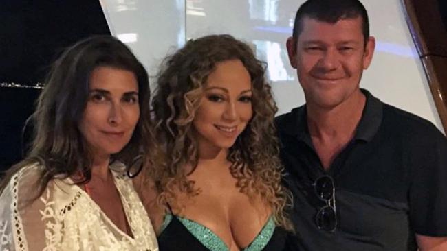 Packer with Jodhi Meares and Mariah Carey.